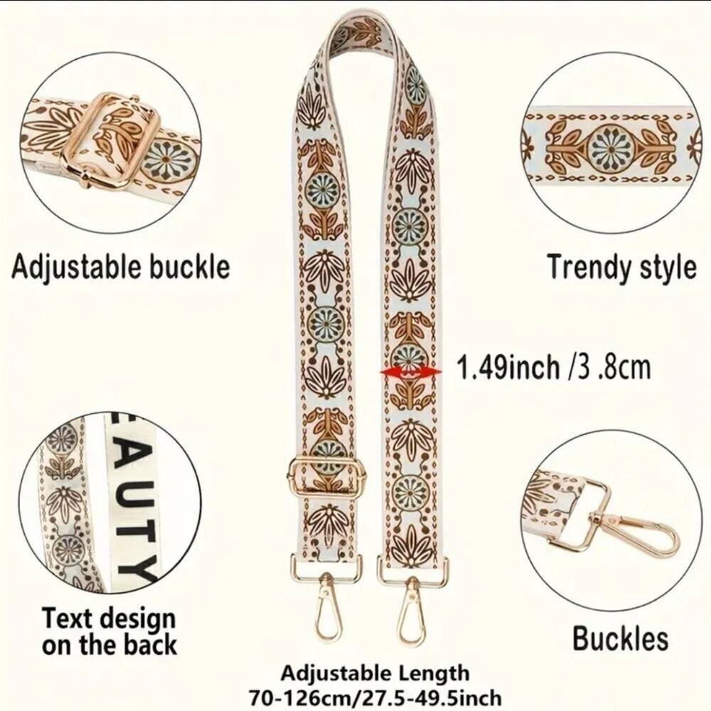 Multi-Compartment Adjustable Wide Shoulder Handbag Replacement Strap - Picture 3 of 9